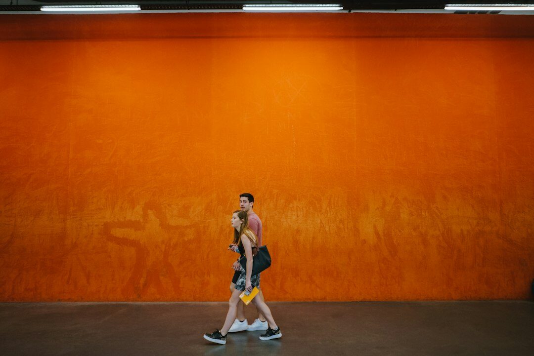 Fashion model walking on a runway show